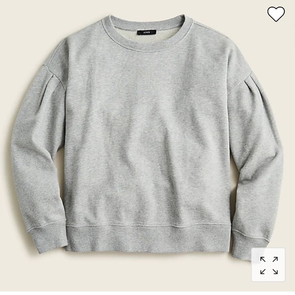 J. Crew University Terry Puff Sleeve Sweatshirt - Small - Picture 1 of 4